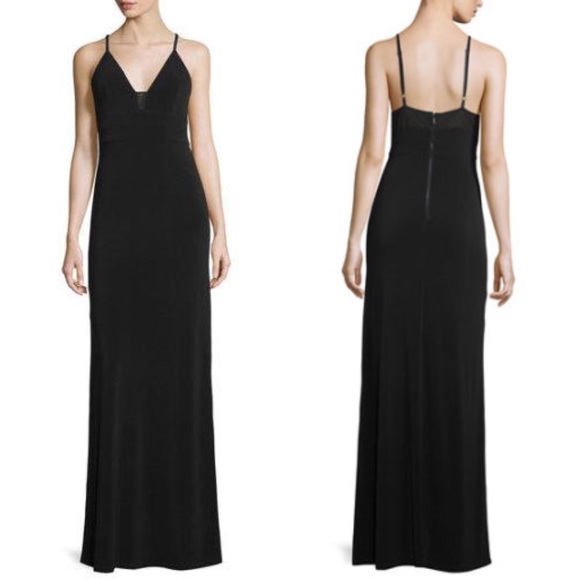 Alice + Olivia Dresses & Skirts - ALICE + OLIVIA MAXI BLACK DRESS WITH SHEER INSET